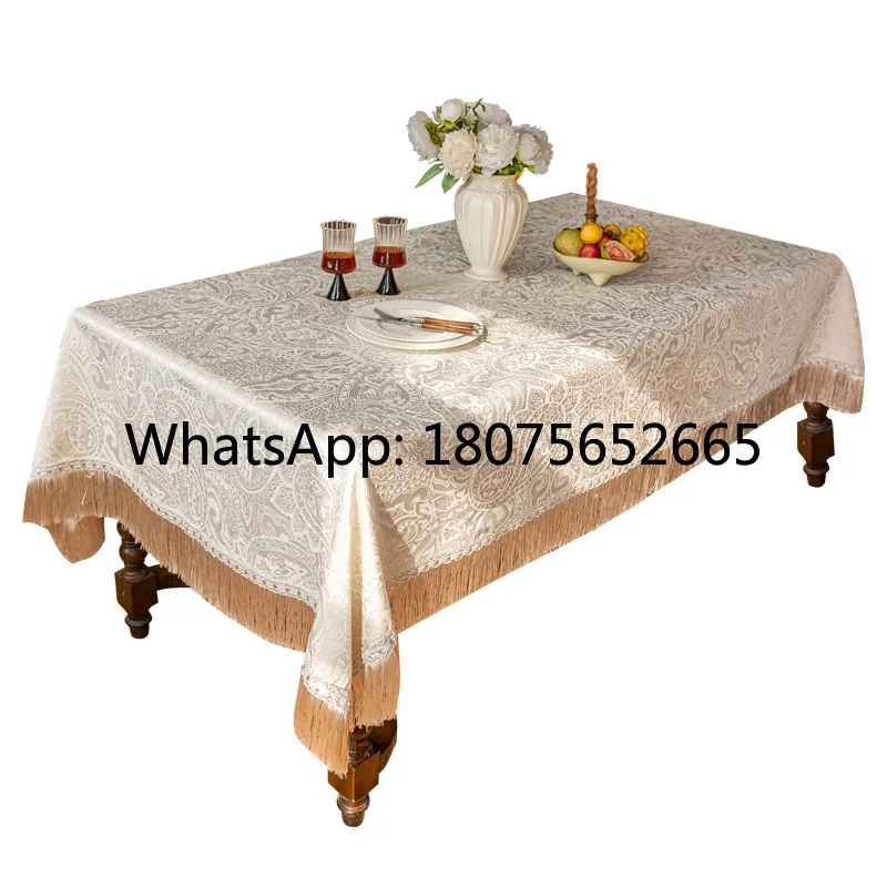 French-style rectangular tablecloth, luxurious and high-end, oil and stain resistant