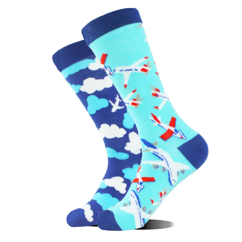 Creative Irregular AB Style Women Men  Fashion Personality Street Fashion Giraffe Duck Sheep Airplane Print Socks