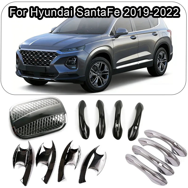 

Для Hyundai SantaFe 2019 2020 2021 2022, крышка дверной ручки, крышка чаши, наклейка на топливный бак, декоративная крышка с знаками