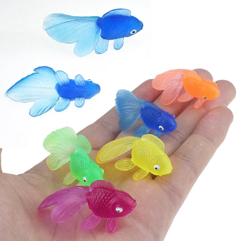 1/10 Pcs Random Color PVC Artificial Moving Fishes Plastic Lifelike Goldfish Ornament Aquarium Decorations for Fish Tank