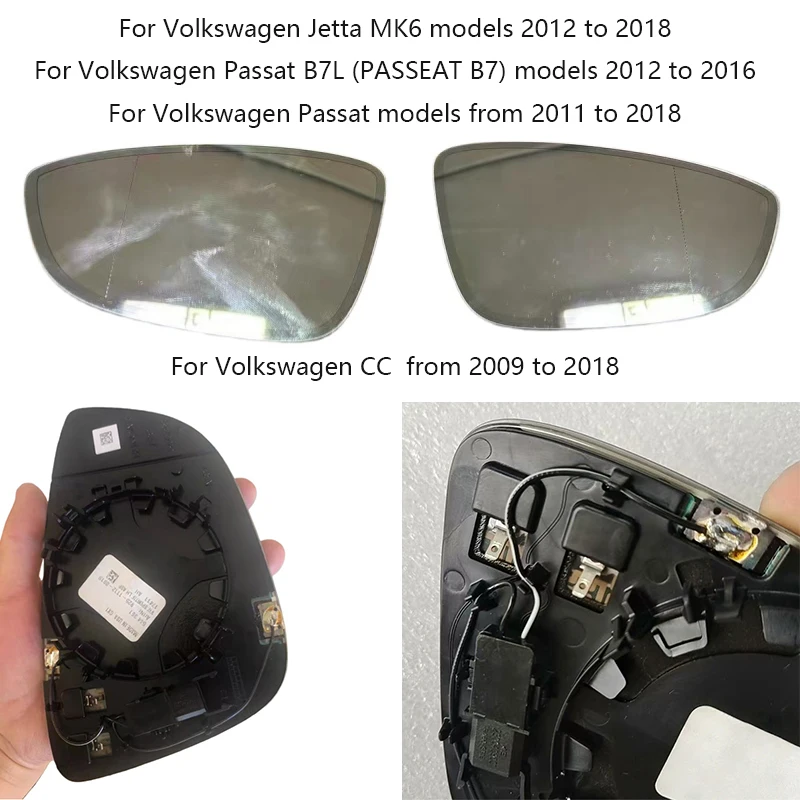 new Auto Dimming Anti Glare Heated Rear Mirror Glass For Volkswagen Jetta (MK6) Passat B7L Passat  CC Beetle Scirocco