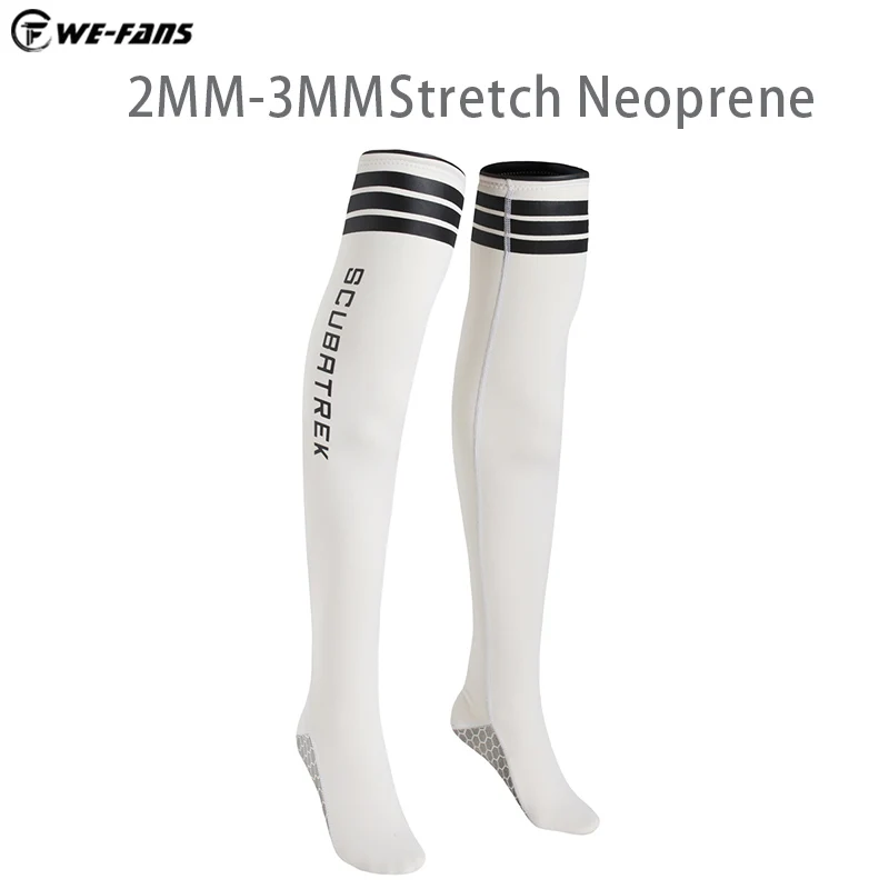 WE-FANS Super Elastic 2MM-3MMNeoprene Female Sexy Diving Socks Knee Length Stockings Webbed Socks Warm, Waterproof And Sunscreen