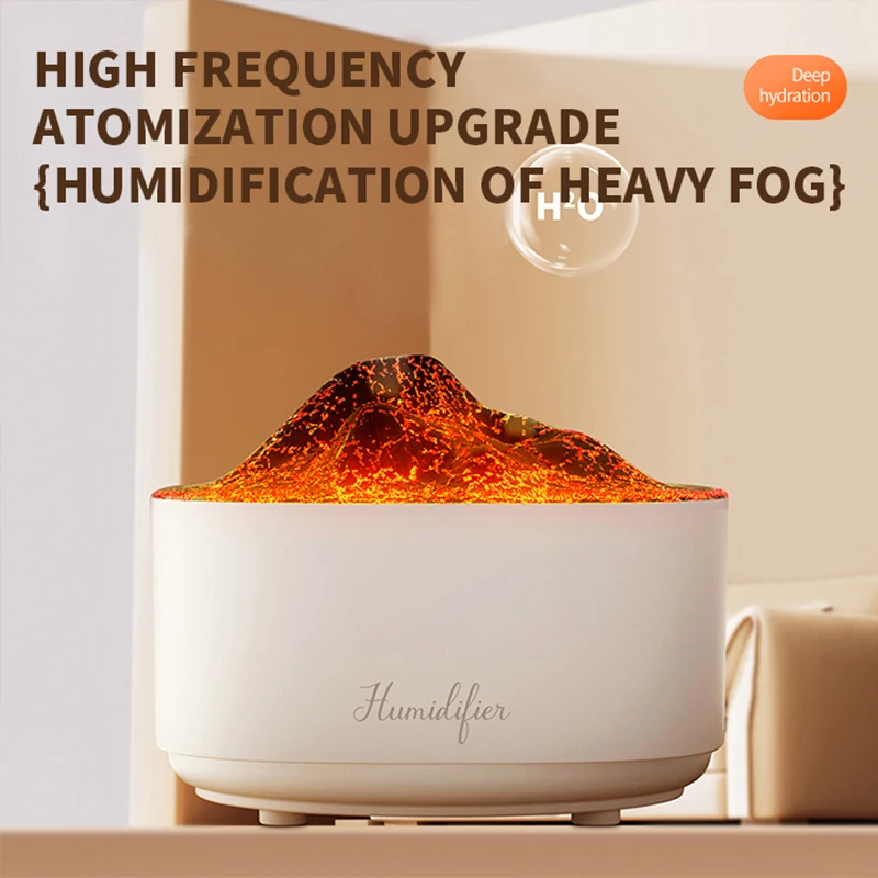 Hogar Creative Simulation Volcano Humidifier USB Simulated Dual Spray Water Refill With Atmosphere Office Home Desktop Humidifie