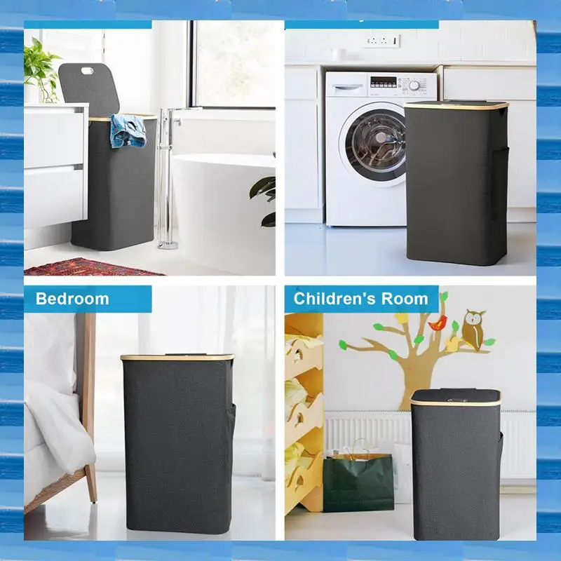 

Collapsible Dirty Clothes Hamper Removable Bag Tall Waterproof Laundry Hampers Fit For Laundry Room Bedroom B