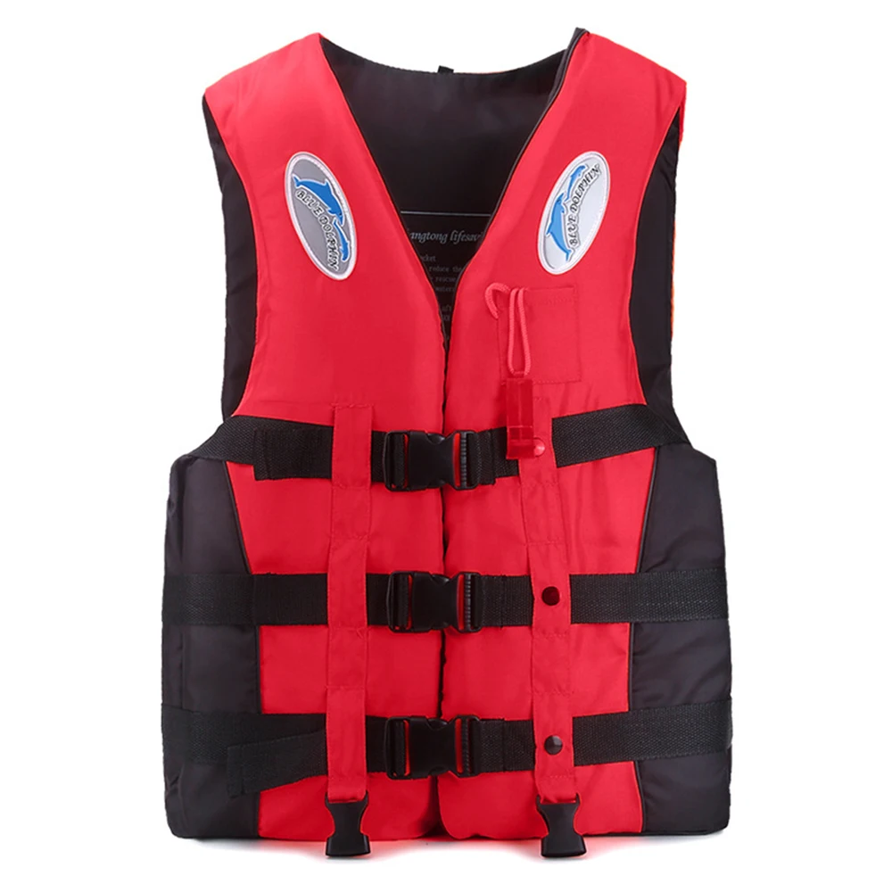 Outdoor Adult Swimming Boating Driving Life Jacket Adjustable Buoyancy Survival Suit Polyester Children Life Vest With Whistle