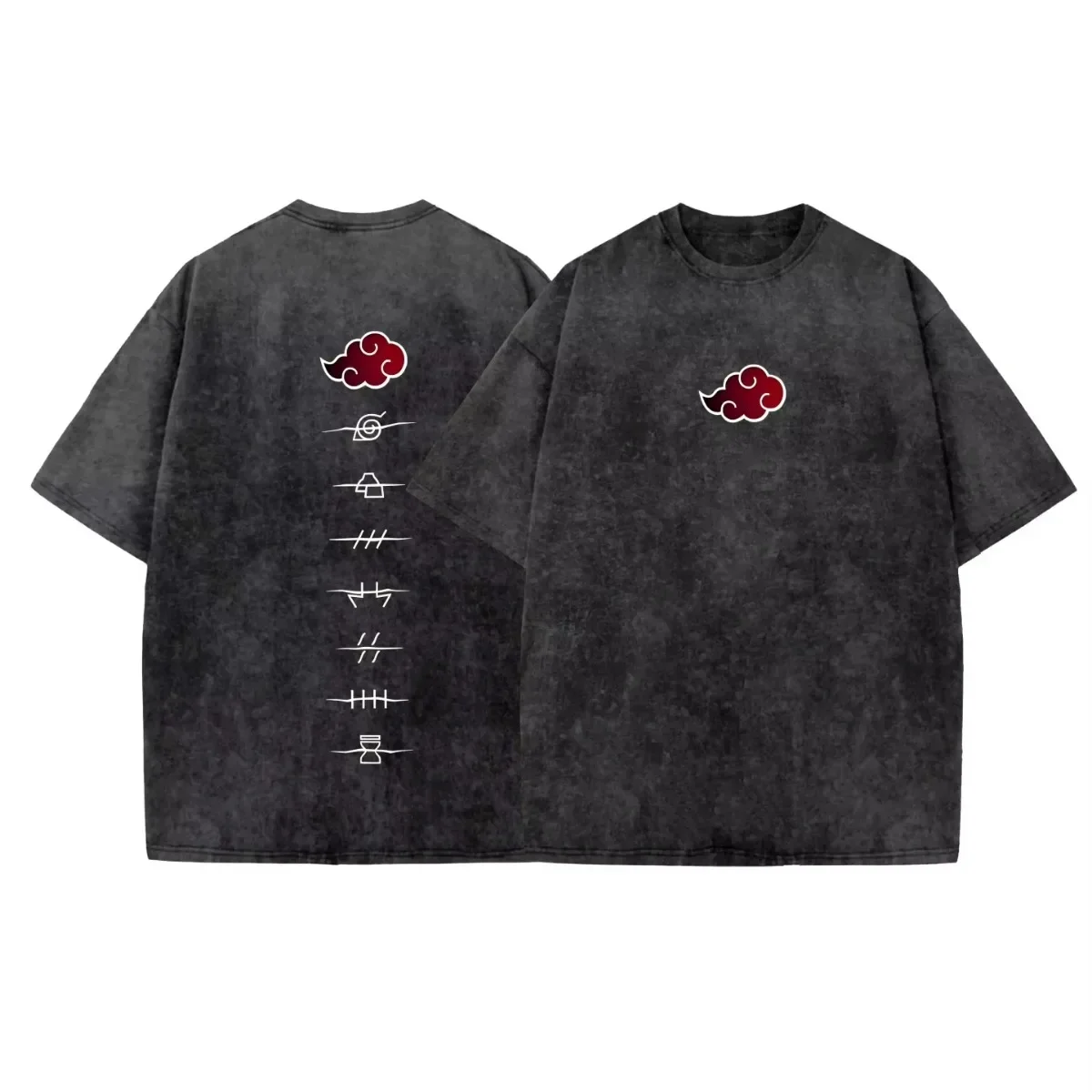 

Naruto Akatsuki Anime 2025 New Hot Summer T-Shirt Harajuku Vintage Cotton Washed T-Shirt Men Hip Hop Streetwear Oversized Unisex