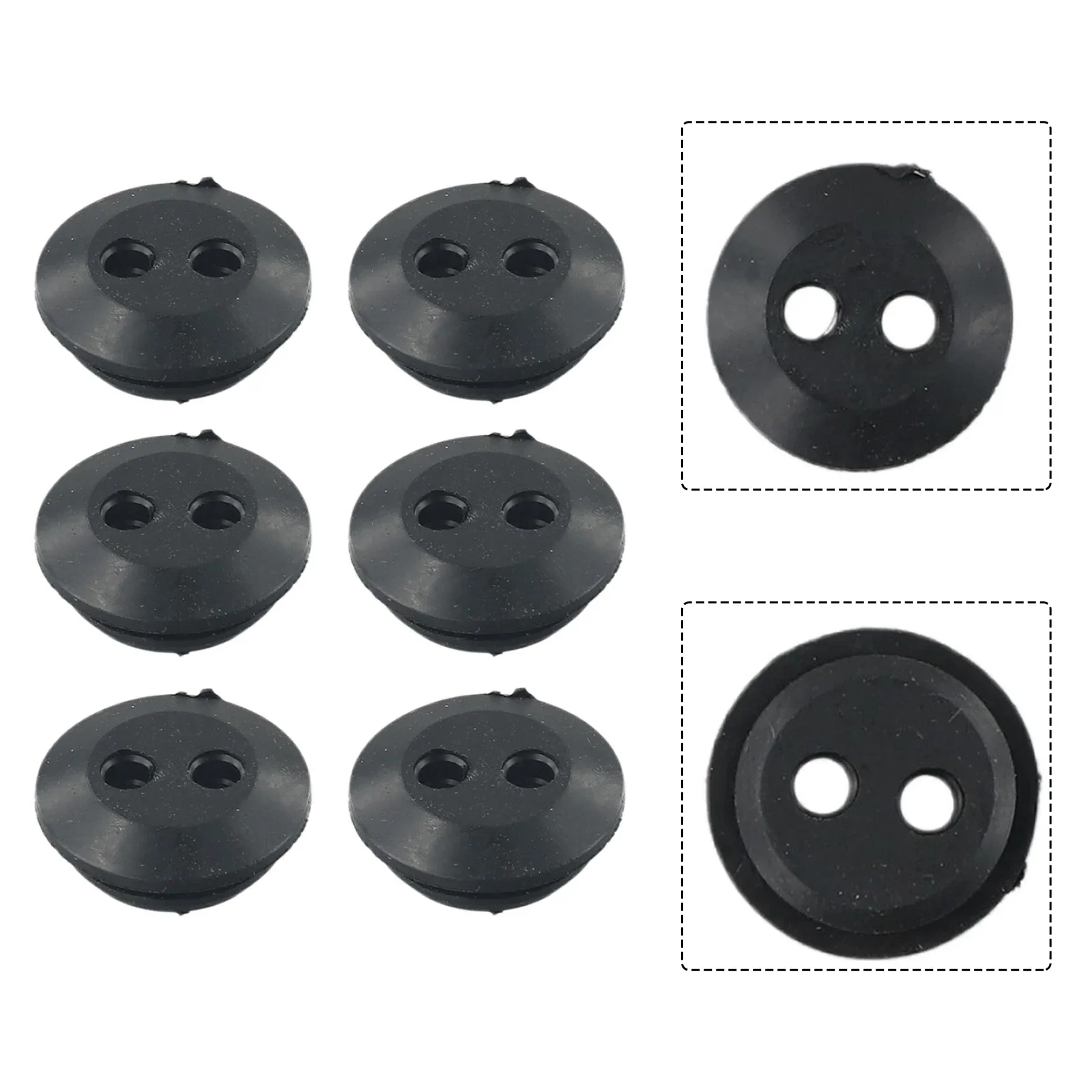 6 Pcs Rubber Grommet 2 Holes Fuel Tank Seal Grommet Fuel Tank Rubber Accessories For Hedge Trimmer Lawn Mover Replacemen