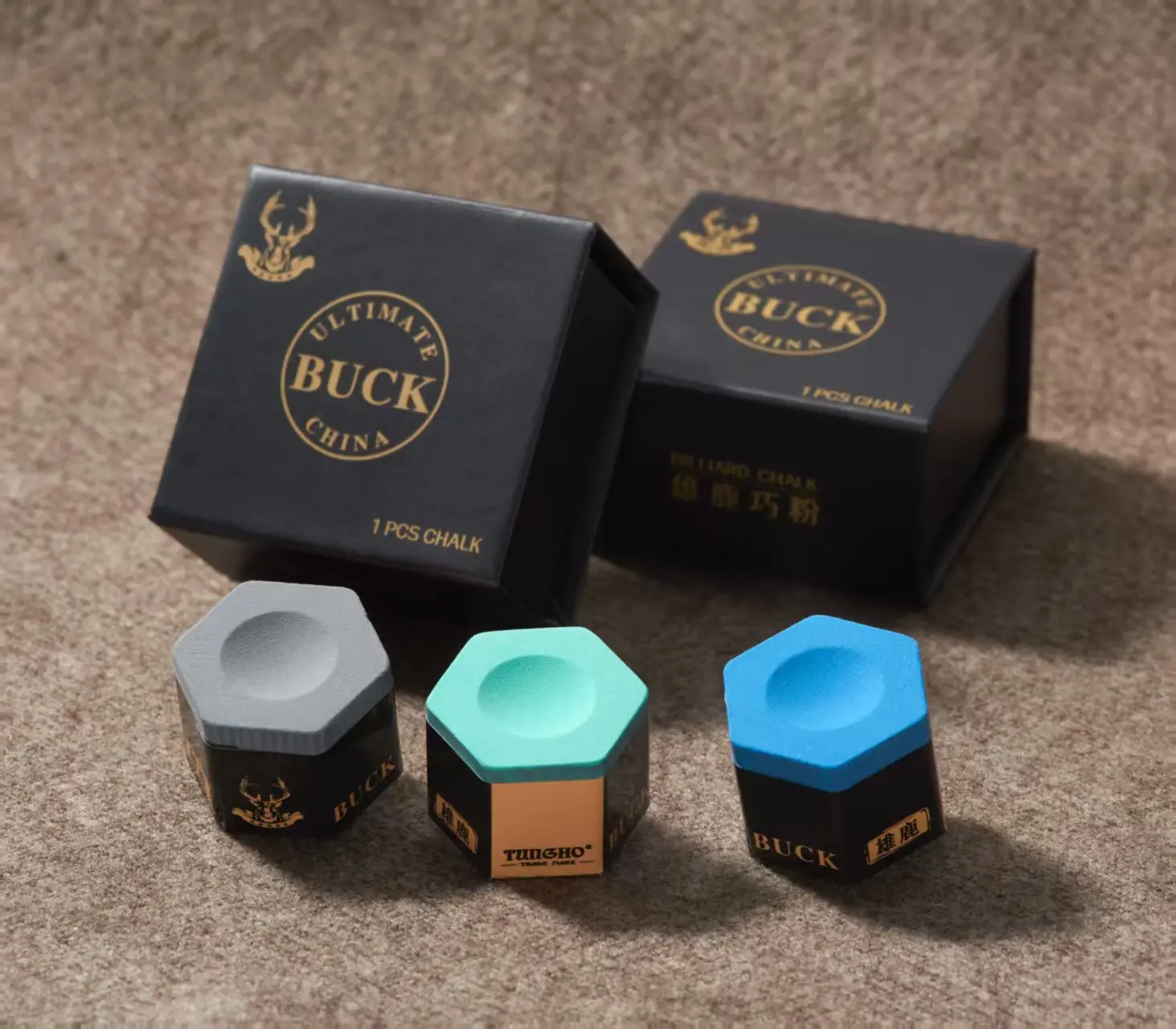 Superior Quality BUCK Six-sided Snooker Cue Chalk New Design of Hexagon Billiard Pool Cue Chalk Product