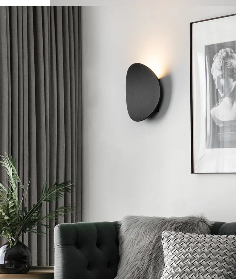 

A07F-Wall Lamp Modern Round Simple Bedroom Bedside Lamp Nordic Personality Living Room Corridor Aisle