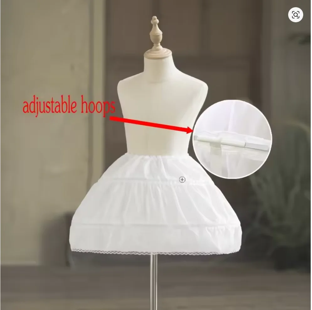 White Girls Petticoat Underskirt for Party 2 Styles Petticoats Different Sizes Girls Under Skirt