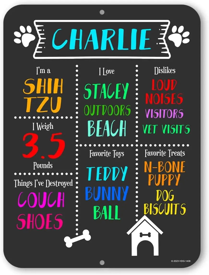 Honey Dew Gifts, Dog Chalkboard Sign, Made in USA, Chalkboard Signs, 9 inch by 12 inch, Wall Décor, Tin Plate Sign, Pet Dec sign