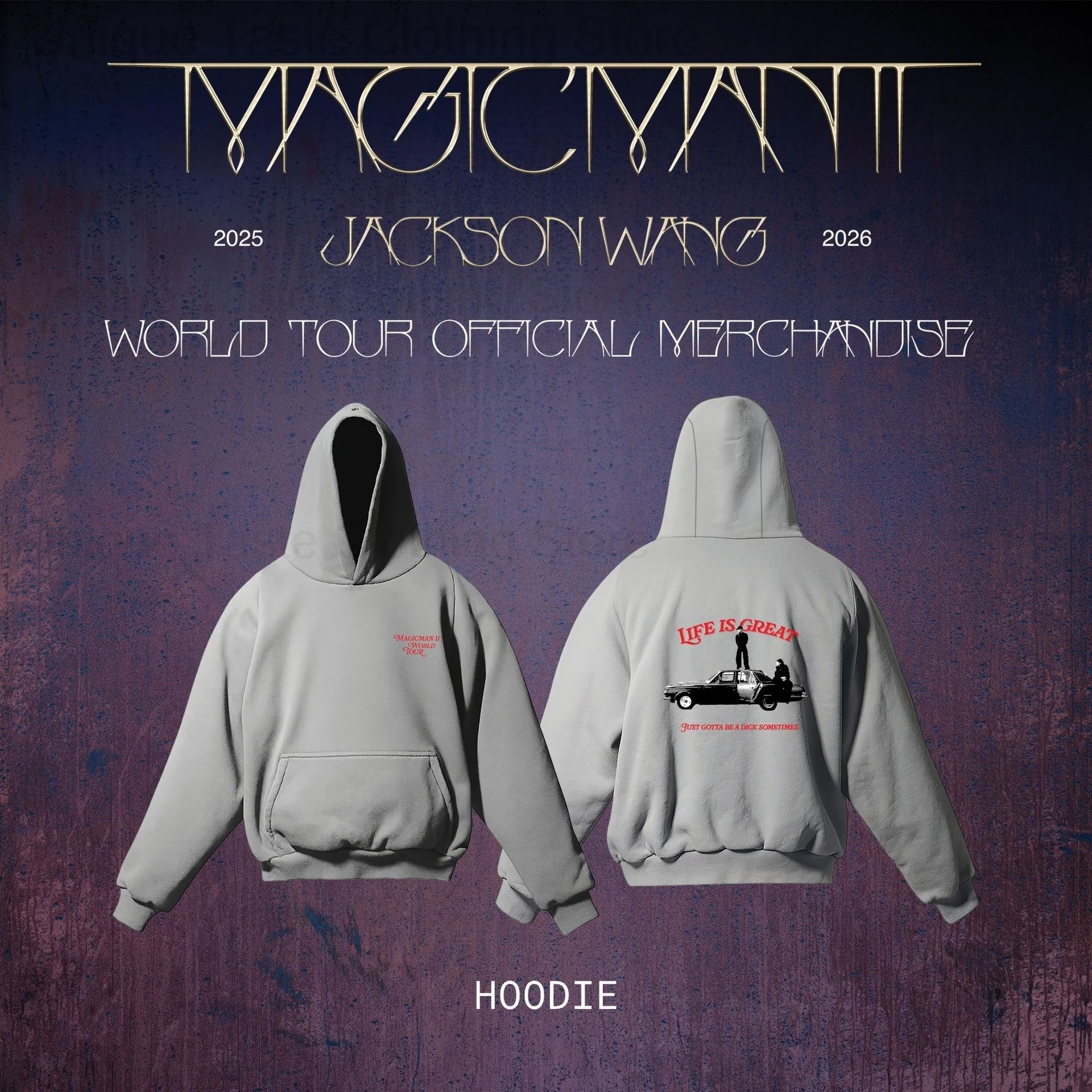 Jackson Wang MAGICMAN 2 WORLD TOUR sudaderas con capucha tendencia moda suelta Sudadera con capucha mujeres hombres otoño cálido sudadera concierto Fans ropa