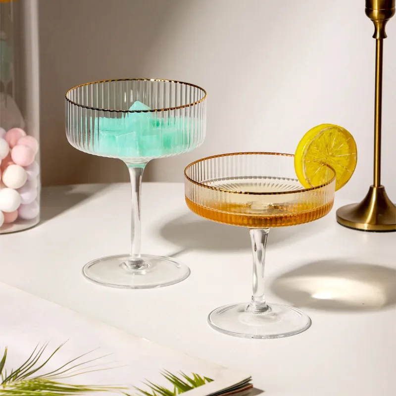 Glass Vertical Ice Cream Dessert Glass Crystal Glass Tall Cocktail Glass Platter Martini Tall Glass Bar Gift