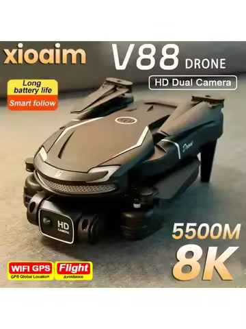 For Xiaomi V88 Drone 8K 5G GPS Professional HD Aerial Photography Remote Control Aircraft HD Dual Camera Quadcopter Toy UAV