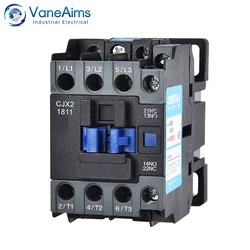 AC Contactor 220v Three-phase Single Phase 1NO1NC Contacts CJX2 Contactors 3P Contactors Coil Voltage 380vac Din Rail Mounted