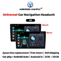 MEKEDE 9 ""/10"" Android 14 Radio Universal para coche Auto CarPlay navegación GPS WIFI BT 2 Din reproductor Multimedia Radio automática estéreo