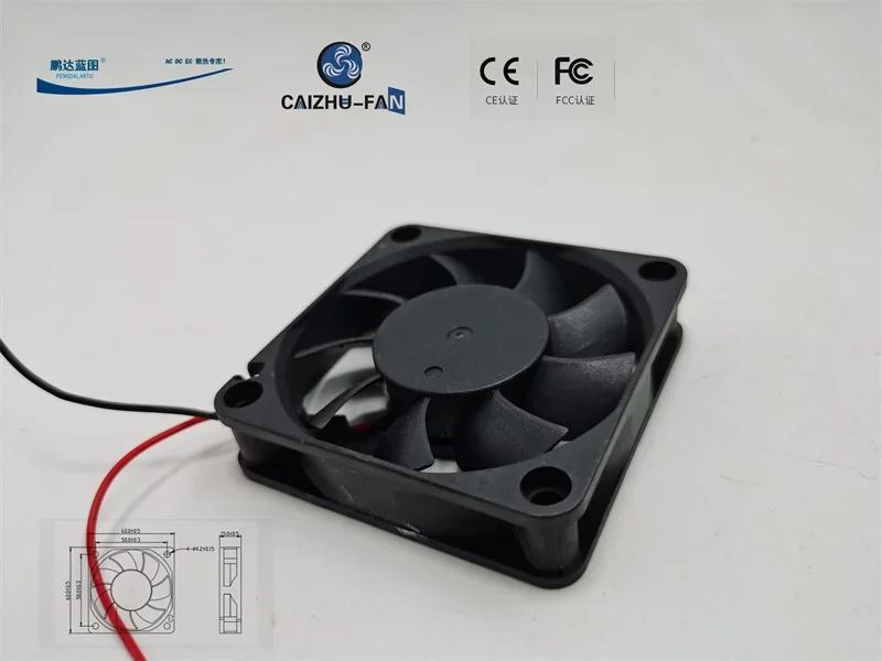 New Caizhu DC Brushless 6015 Hydro Bearing 6cm 12v0.17a Chassis Cooling Fan60*60*15MM