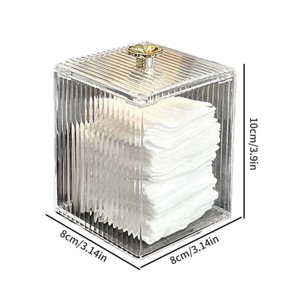 1PCS Transparent Storage Box Cotton Swab Container Desktop Dust-Proof Makeup Removal Cotton Lipstick Cosmetics Boxes Acrylic New