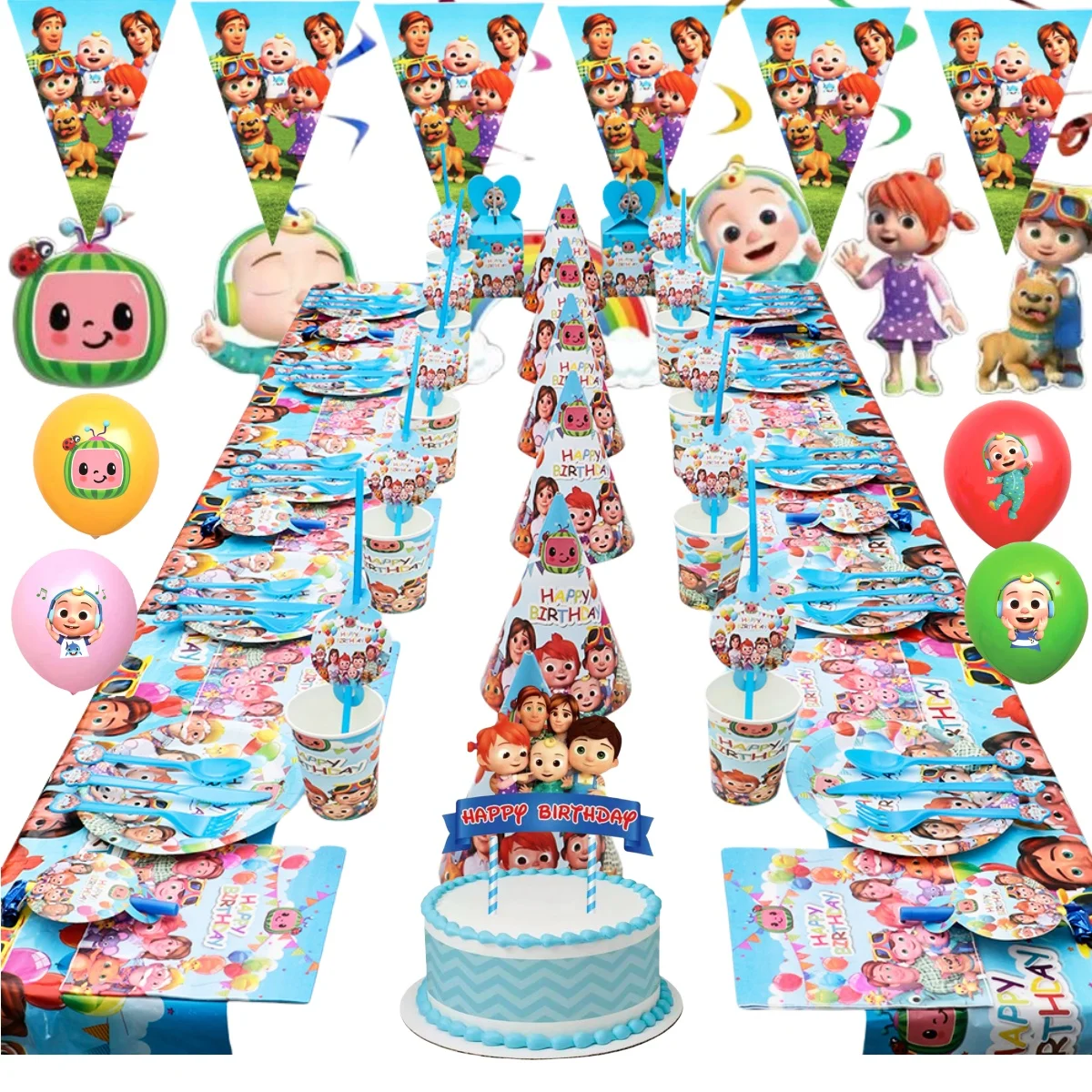 Cartoon JJ melonato Baby Shower Famiglia Festa di compleanno Palloncino Decorazione Squadra Set di