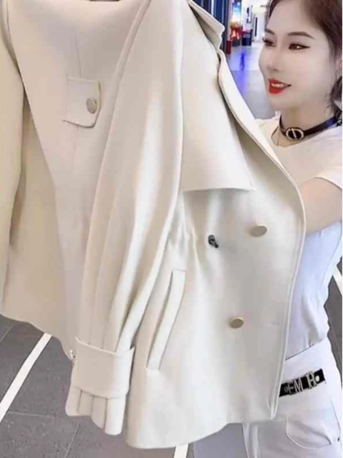 ort Casual Women's Windbreaker Light Luxury Sle 2026 Autumn New Small Size Faionable Korean Version ort Outerwear