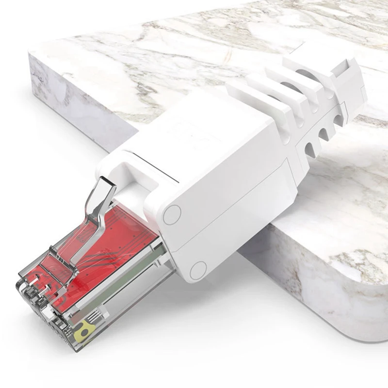 5 قطع RJ45 قابس إيثرنت سلكي سهل إنهاء الشبكة DIY، لا يتطلب مكشكش لأجهزة توجيه ومفاتيح سطح المكتب