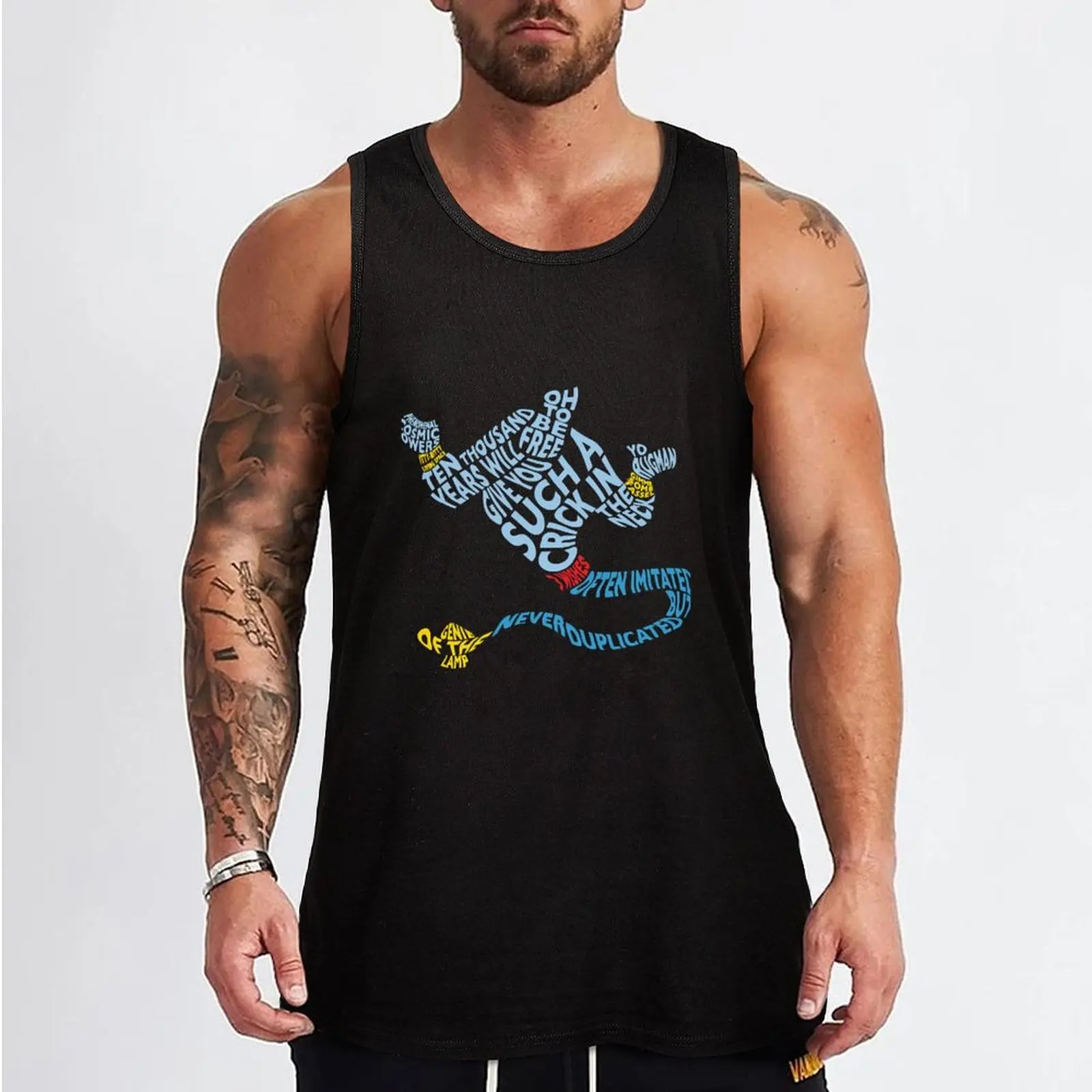 3 Wishes - Genie Inspired Quote Design Tank Top bodybuilding t shirt anime top Men's sleeveless