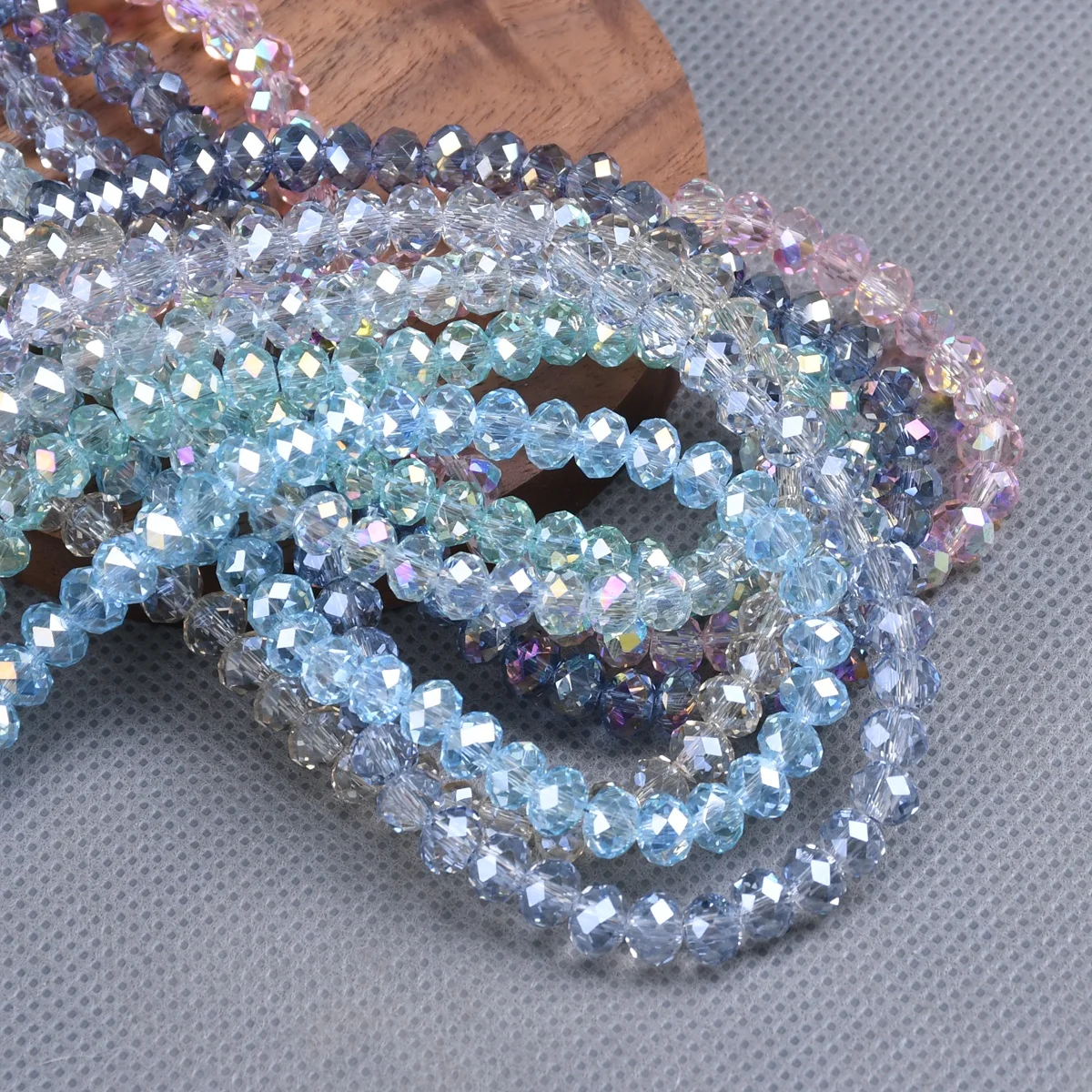 100pcs Small Rondelle 6mm Shiny Glossy Faceted Crystal Glass Beads For Jewelry Making DIY Crafts Findings Beading Supplies