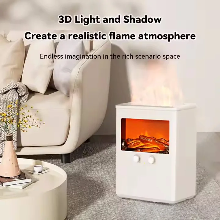 2025 Innovative Product Hot Sale 3000ml Cool Mist Fireplace Humidifier Electric Oil Essential Aroma Diffuser Adjustable Car