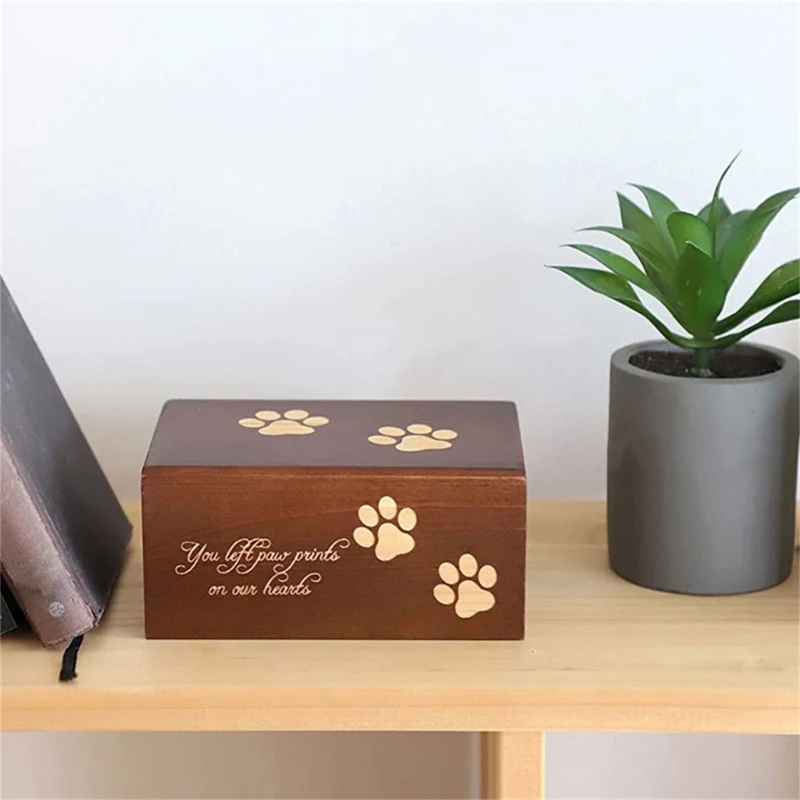 Dog Urn Cremation Urn Memorial Gifts Memorial Box with Paw Print Dropship