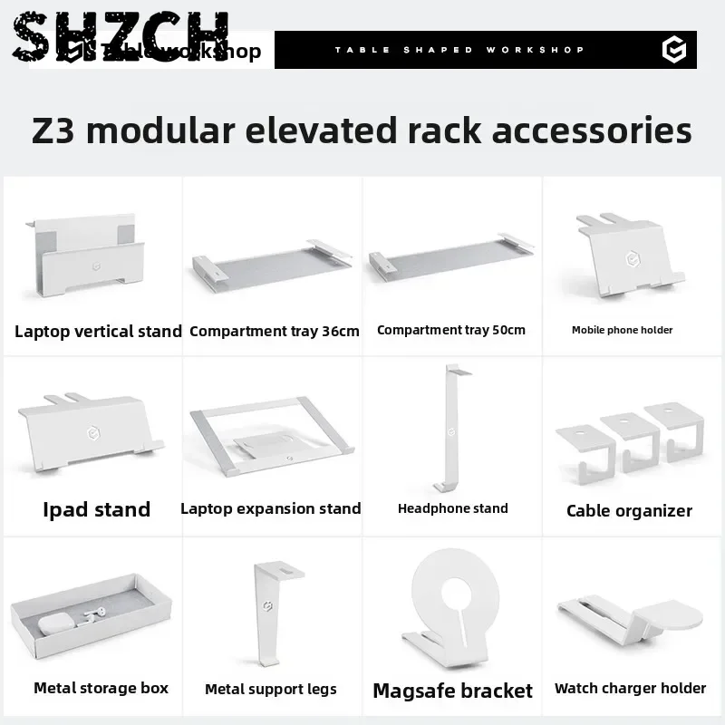 Z3 Modular Drawer White Desk Organizer for Phone Holder Earphone Stand Tablet Storage Shelf | Ergonomic Desktop Accessories