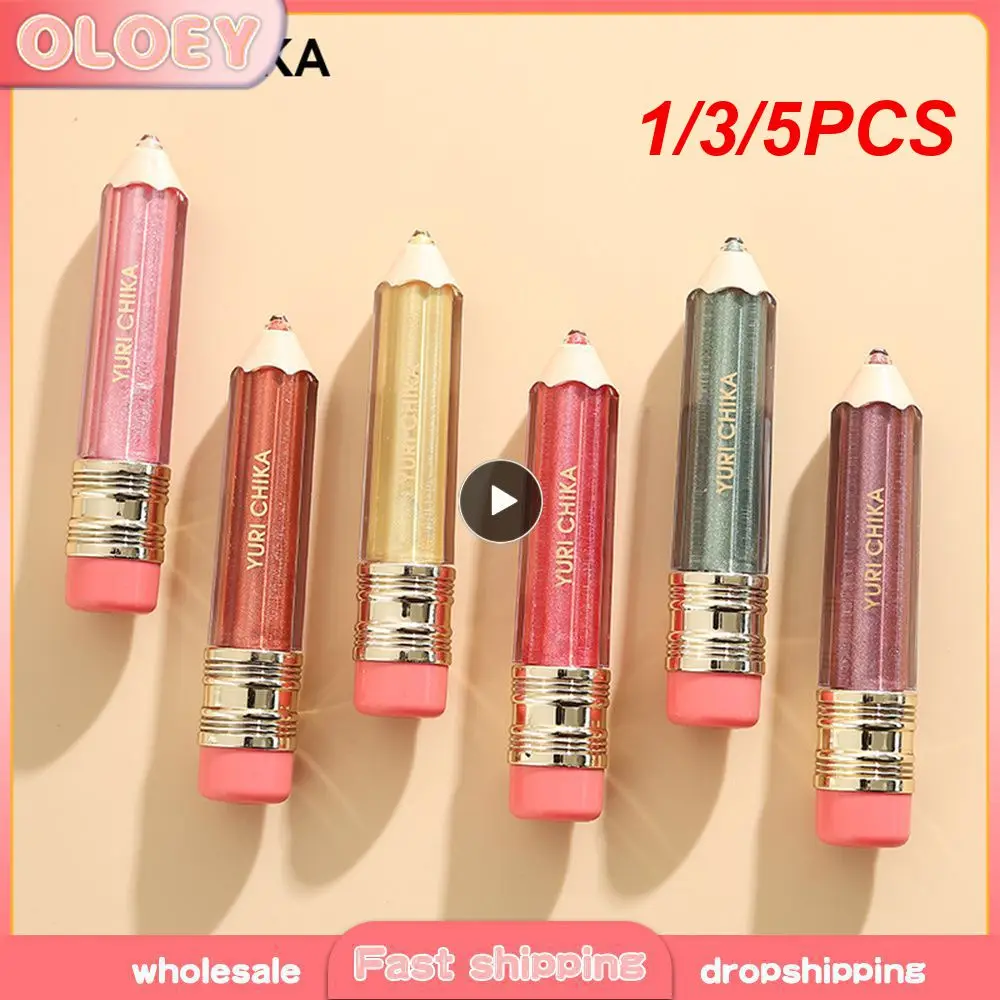 1/3/5PCS Easy Color Lip Glaze Perfect Gloss Easy To Color Six Colors Cosmetic Long-lasting Plumpness Health & Beauty