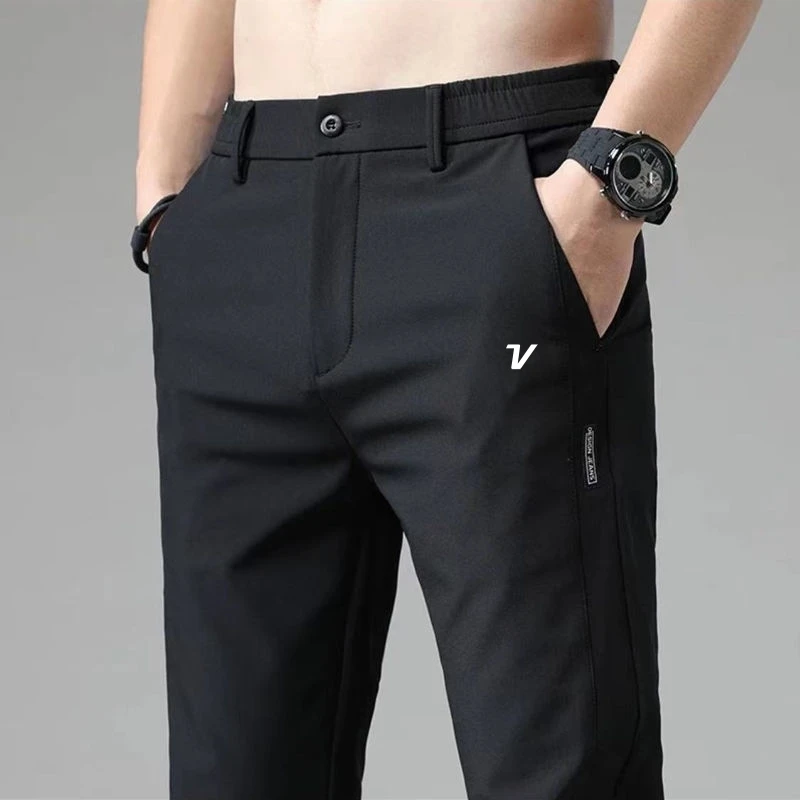 2024 new men's summer golf pants, high quality ice silk stretch golf pants, fashion slim-fit quick drying golf pants