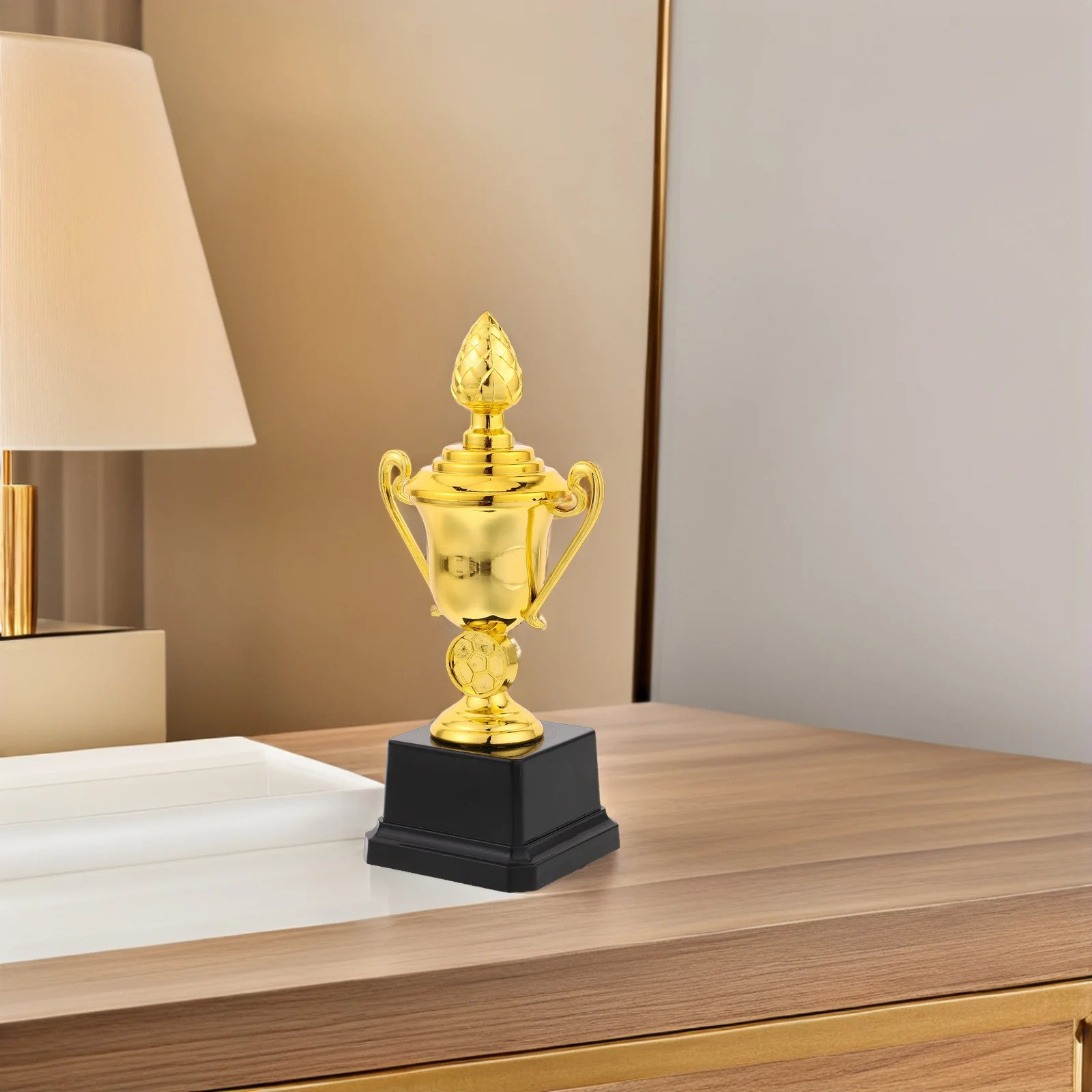 

Plastic Soccer Gold Trophy Cups Lightweight Durable Events Award School Competitions Football Party Favors