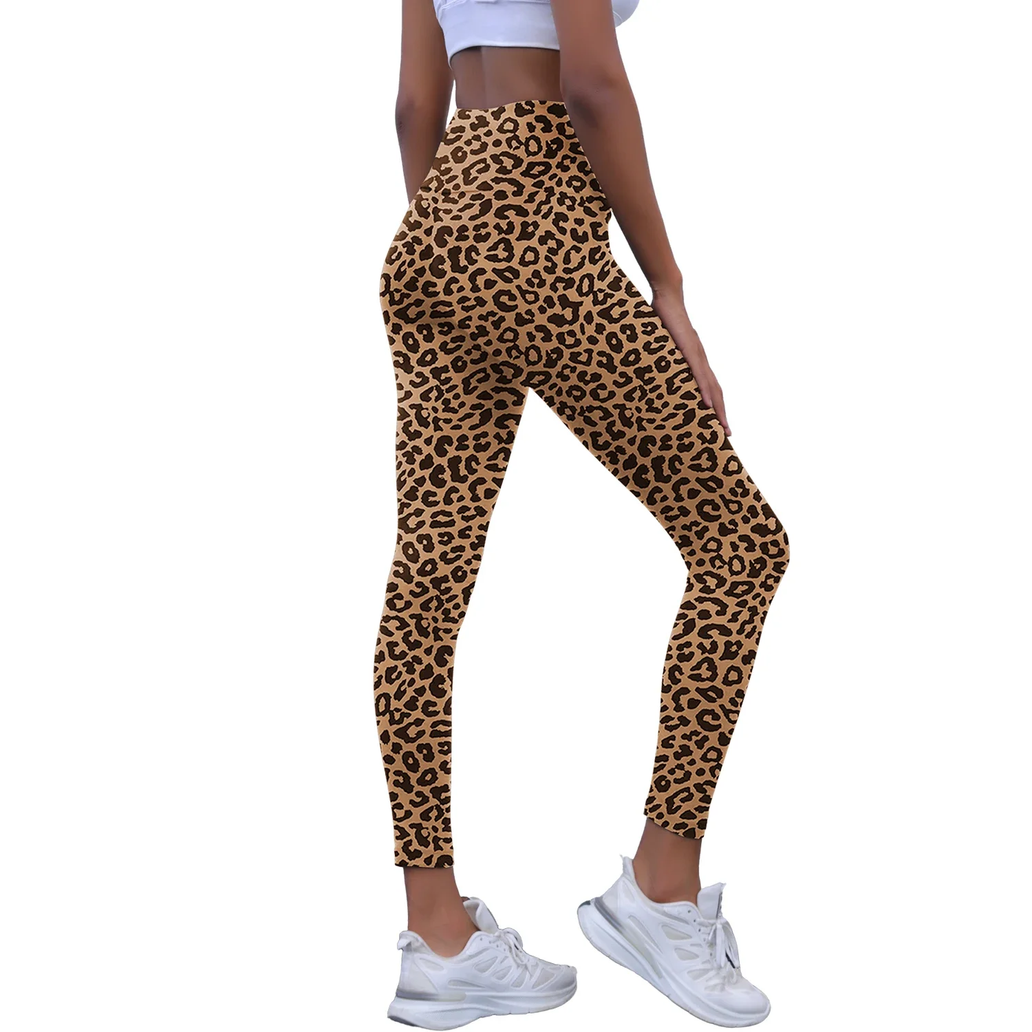 Damen-Leggings mit Leopardenmuster und hoher Taille, superweich, nicht durchsichtig, für Yoga, Laufen, Workout, Push-Up, Fitnessstudio, Fitness, Sportbekleidung
