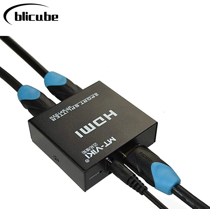 MT-VIKI HDMI Splitter 1 In 2 Out, 4K 1X2 HDMI Splitter untuk Dual Monitor Duplikat/Mirror Saja, Mendukung 3D 4K @ 30Hz untuk PS4/Xbox