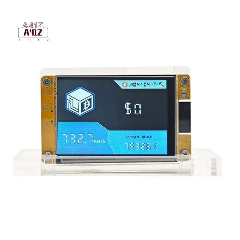 A41Z-2026 2.8-Inch Nerdminer+ Holder Mining 730KH/S BTC Solo Lottery Nerdminer+ Crypto Bitcoinminer Solo Machine