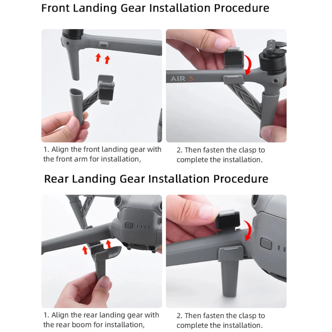 معدات الهبوط خفيفة الوزن لـ DJI Air 3 زيادة قوس التوسع الموسعة الساق ABS ملحقات الطائرة بدون طيار لـ DJI Air 3