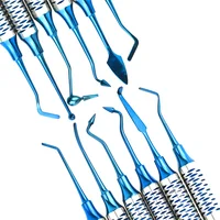 Kit de Herramientas para Relleno de Resina Compuesta Dental, 1 Juego, Cabeza Recubierta de Titanio, Mango Grueso, Espátula, Instrumento de Relleno Dental para Restauración