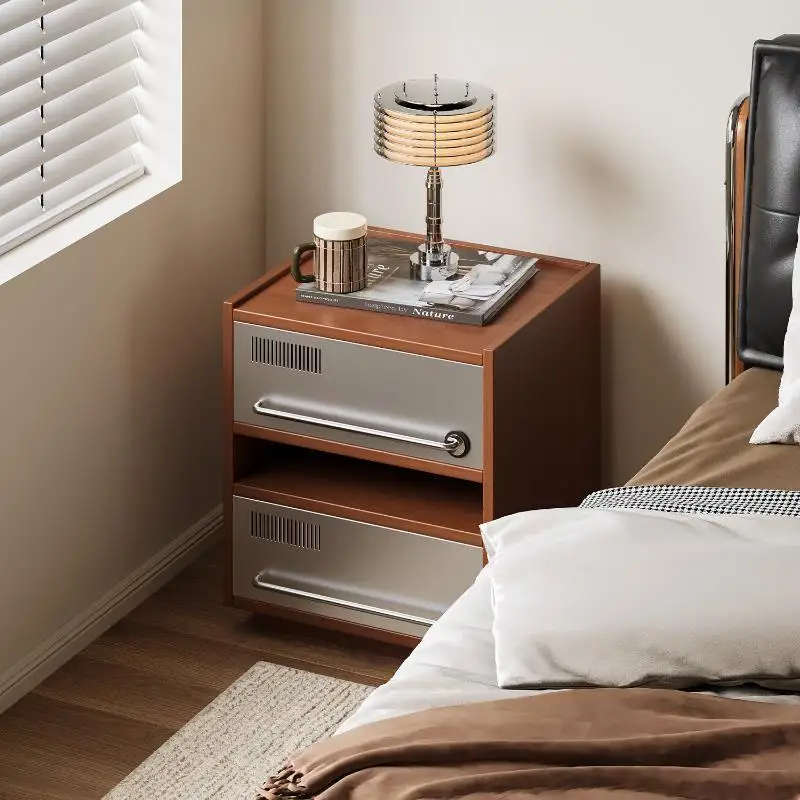 bedside table contrasting color removable locker roller decorative drawer cabinet