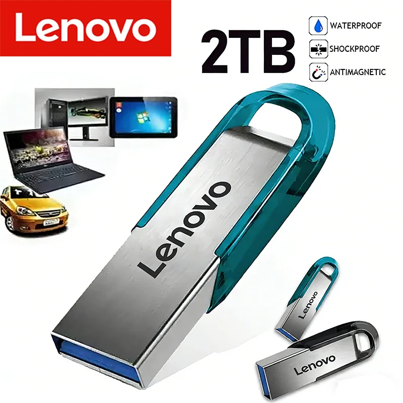 

Lenovo Flash Drives 2 ТБ USB 3.0 Мини Высокоскоростной Металлический Pendrive 1 ТБ 512 ГБ Портативный накопитель Водонепроницаемый Memoria Storage U Disk