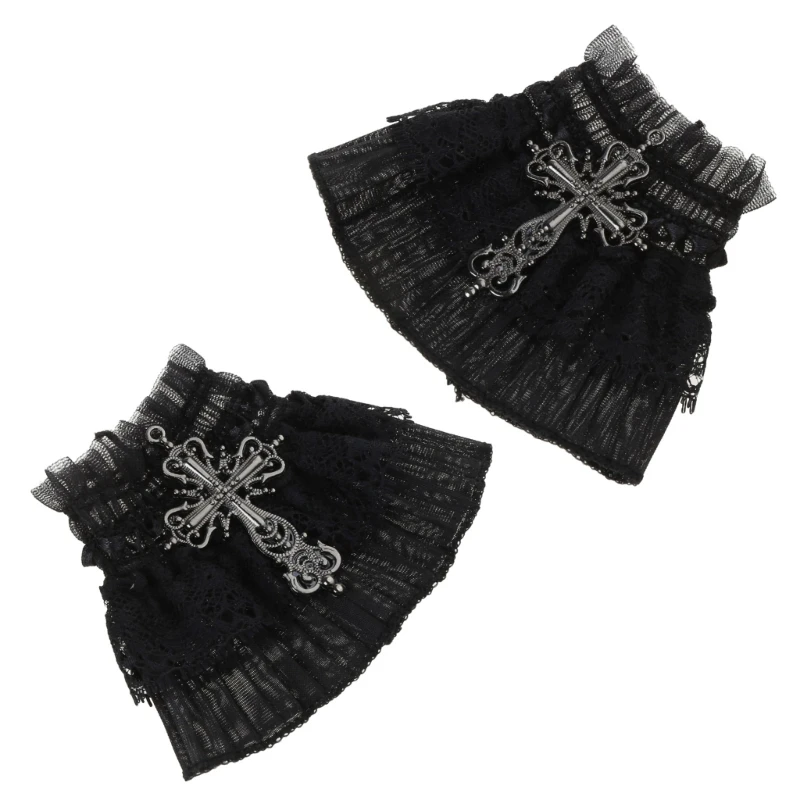 

Girls Wrist Gloves Lady Bridal Arm Cuffs for Wedding Party Black Tulle