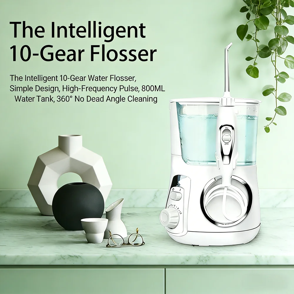 

Электрический ирригатор для полости рта с 10 режимами, большой резервуар 800 мл, настольный, для ухода за зубами, устраняет неприятный запах изо рта