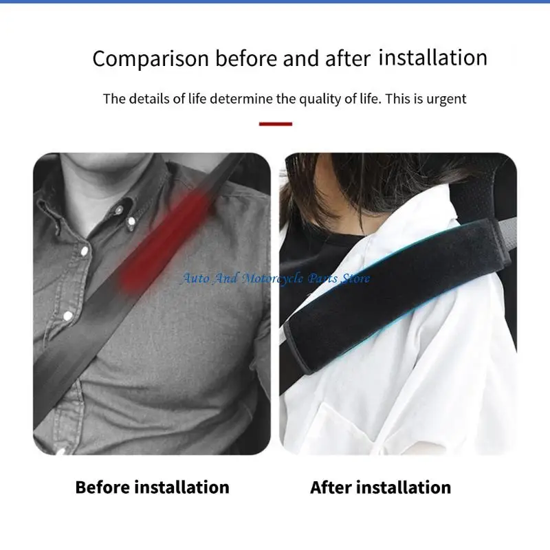 P9FD All Weathers Car Seatbelts Shoulder Cover Premium Materials No Tools Needed - view 5