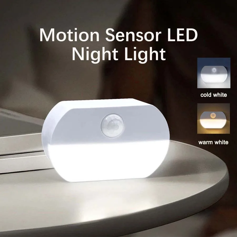 Motion Sensor Light Indoor LED Night Light Battery Powered Wireless Cabinet Light for Hallway Stair Closet Bedroom Bathroom