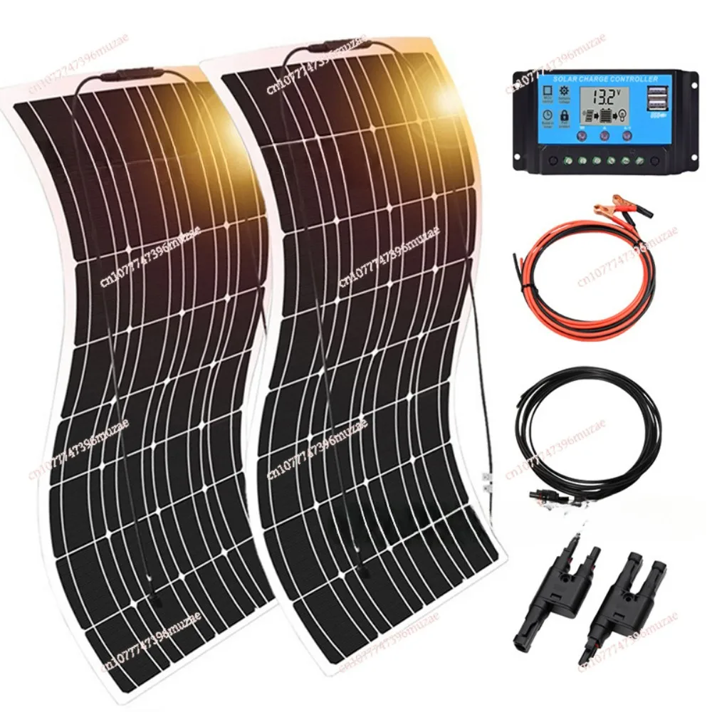 Solar Panel 12v 200w 100w 300w Flexible Photovoltaic System Kit Solar Cell Charging