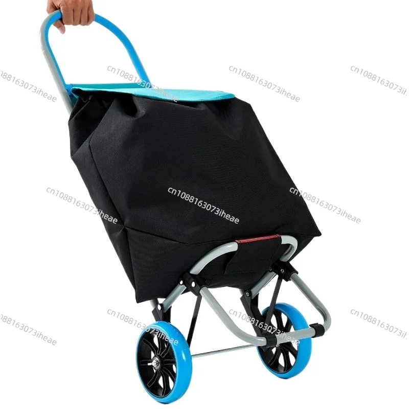 Portable Shopping Cart Folding Light Elderly Trolley Portable Household Trailer Foldable Shopping Bag with Wheels Grocery Cart
