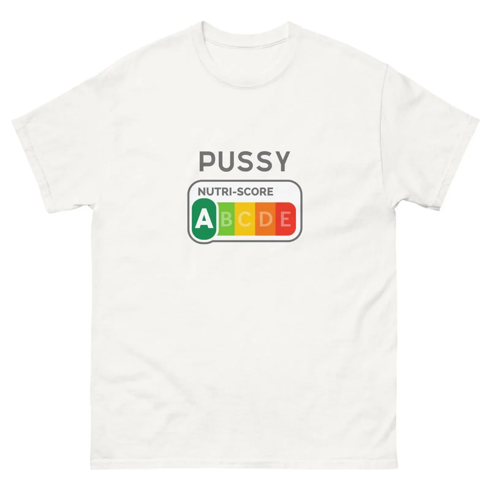 Camiseta divertida con parodia de Pussy Nutri Score, humor para adultos, sarcástica, novedosa, para fiestas, festivales, regalo vintage, unisex, ligeramente desgastada