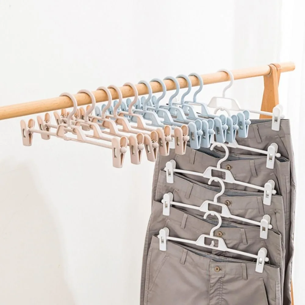 5PCS Skirt Peg Hanger Adjustable Trouser Clips Save Space Hangers Non-Slip Fix Clip Hanger Skirt Peg Hangers Wardrobe Organizer