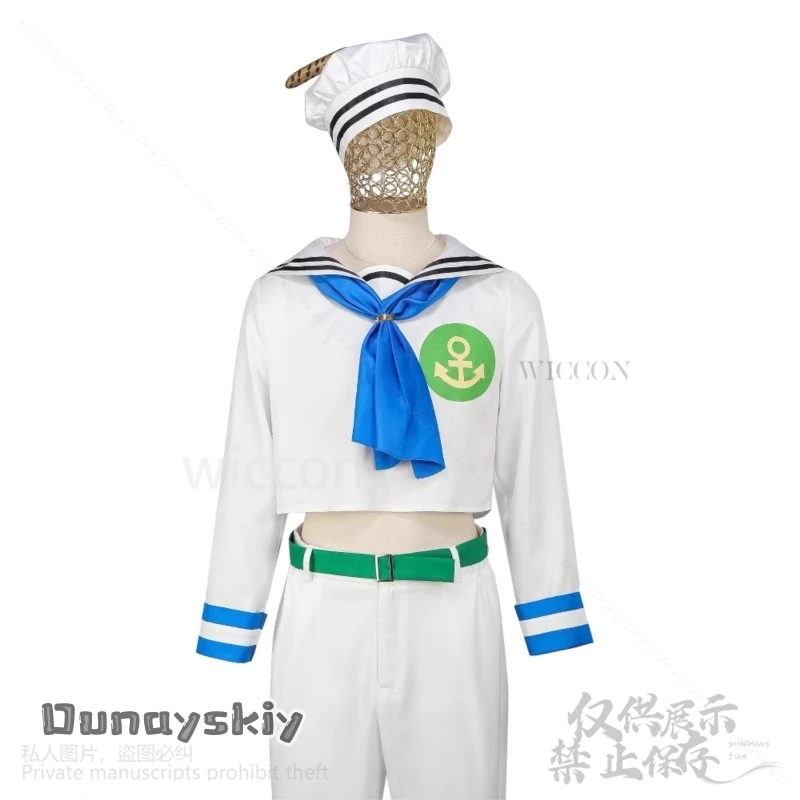 Higashikata Josuke Jo Cosplay Anime Bizarre Costume DK White Sailor Suits outfit Hat Tie Set Adventuree Jirai Kei Customized