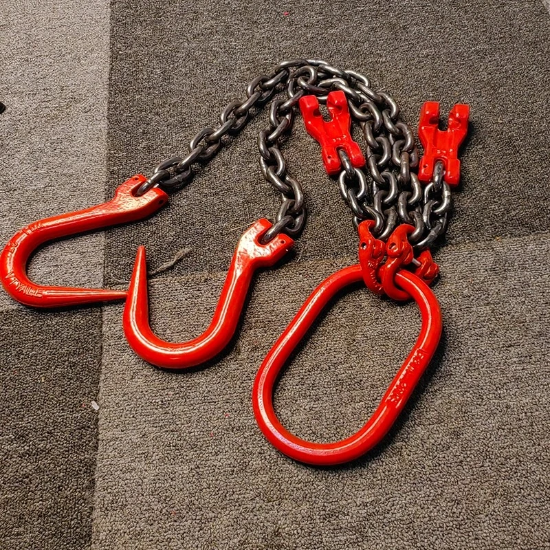double-leg-chain-hook-pointed-steel-hook-adjustable-length-combination-rigging
